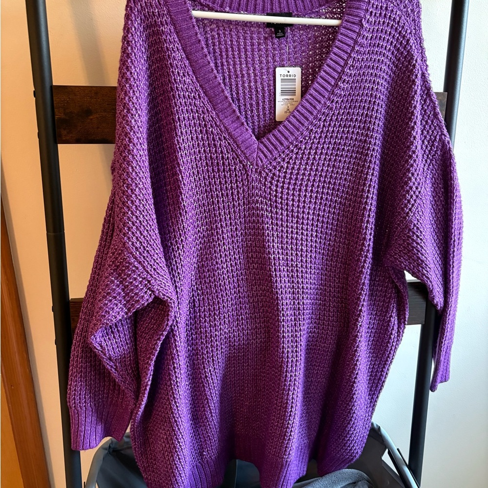 Torrid Purple V-Neck Sweater Knit Collection